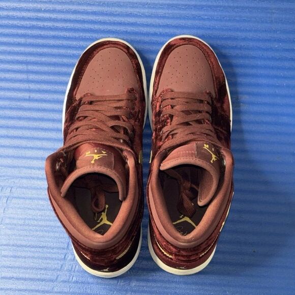 Size 4Y- GS Nike Air Jordan 1 Heiress GG Night Maroon Velvet RARE 2016 W- 5.5 - Picture 5 of 8